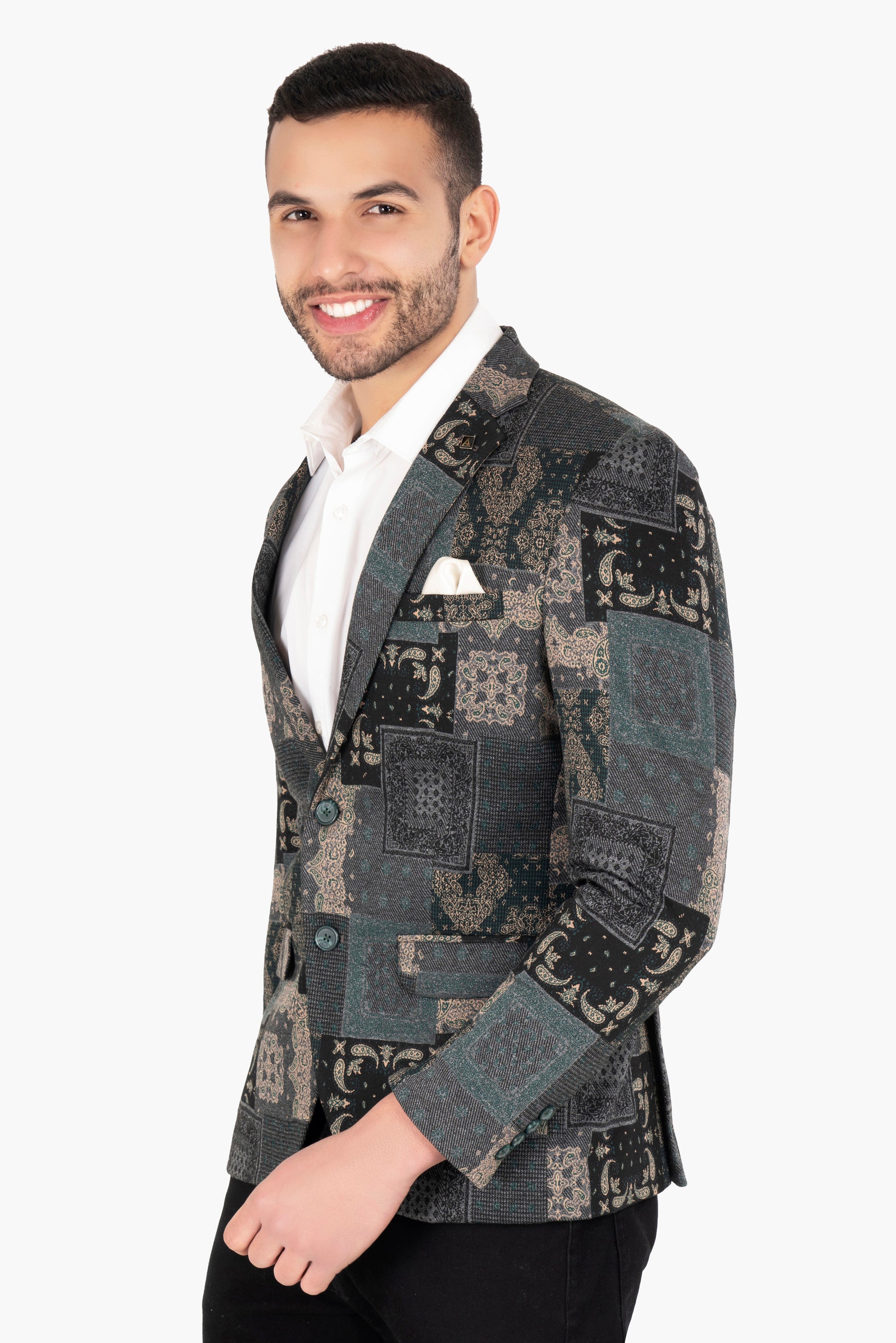 Seaweed Green Party Wear Single Breasted Blazer 36